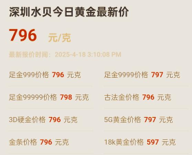 浦发投资金条今日最新价格钱一克（2025年06月18日更新）