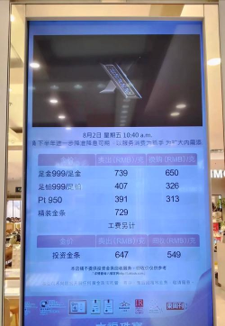 2025年09月27日莱音珠宝铂金最新价格多少元一克
